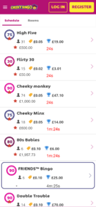 cheeky bingo online bingo games screenshot