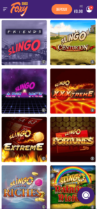 foxy bingo slingo games screenshot