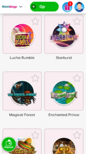 Moon Bingo online slot games screenshot