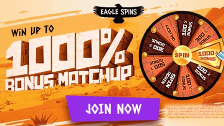 Get Up To 1,000% Match Bonuses At Eagle Spins
