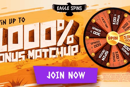Get Up To 1,000% Match Bonuses At Eagle Spins