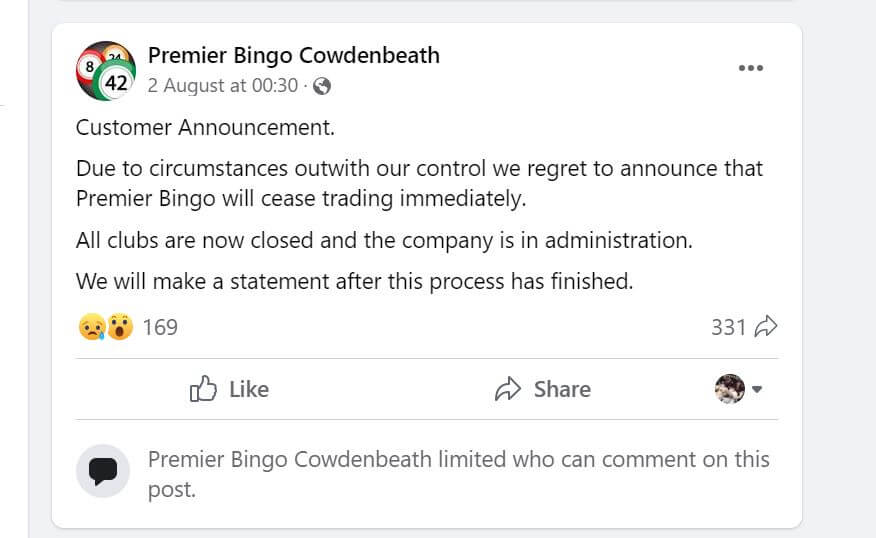 Premier Bingo Facebook